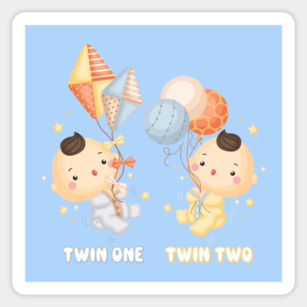 Twins baby boys Sticker by KOTOdesign